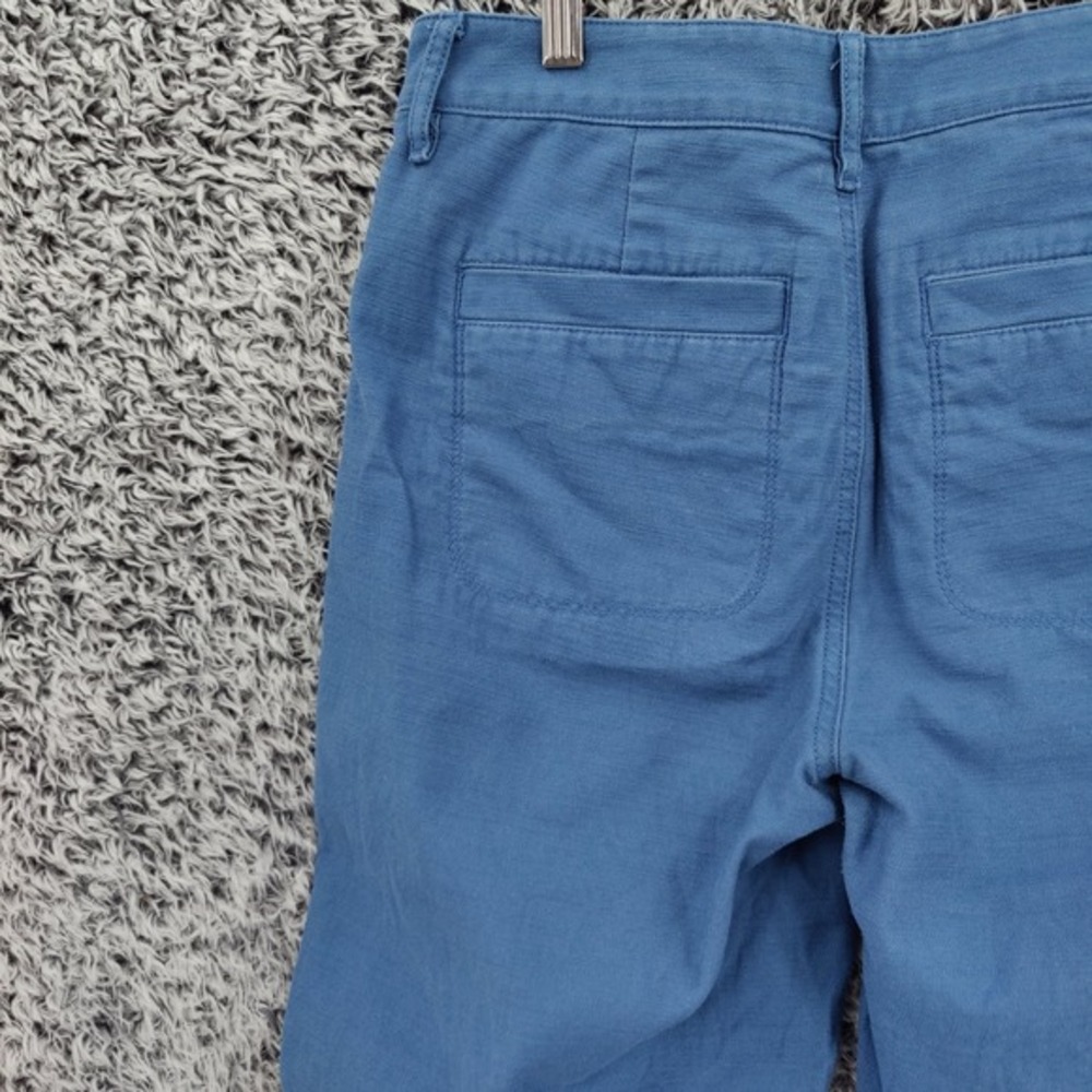 J.Crew Cotton Camp Pants Womens Coastal Slim Chino SZ 4 Blue Resort Travel Beach - Picture 15 of 16